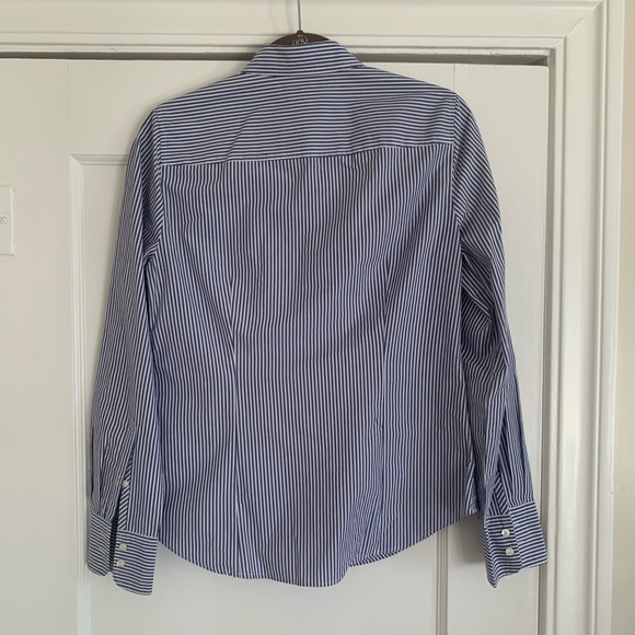 J. Crew RARE Blue / White Striped Button Up w Bug details - Picture 12 of 12